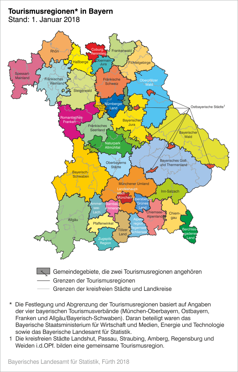 Tourismusregionen in Bayern